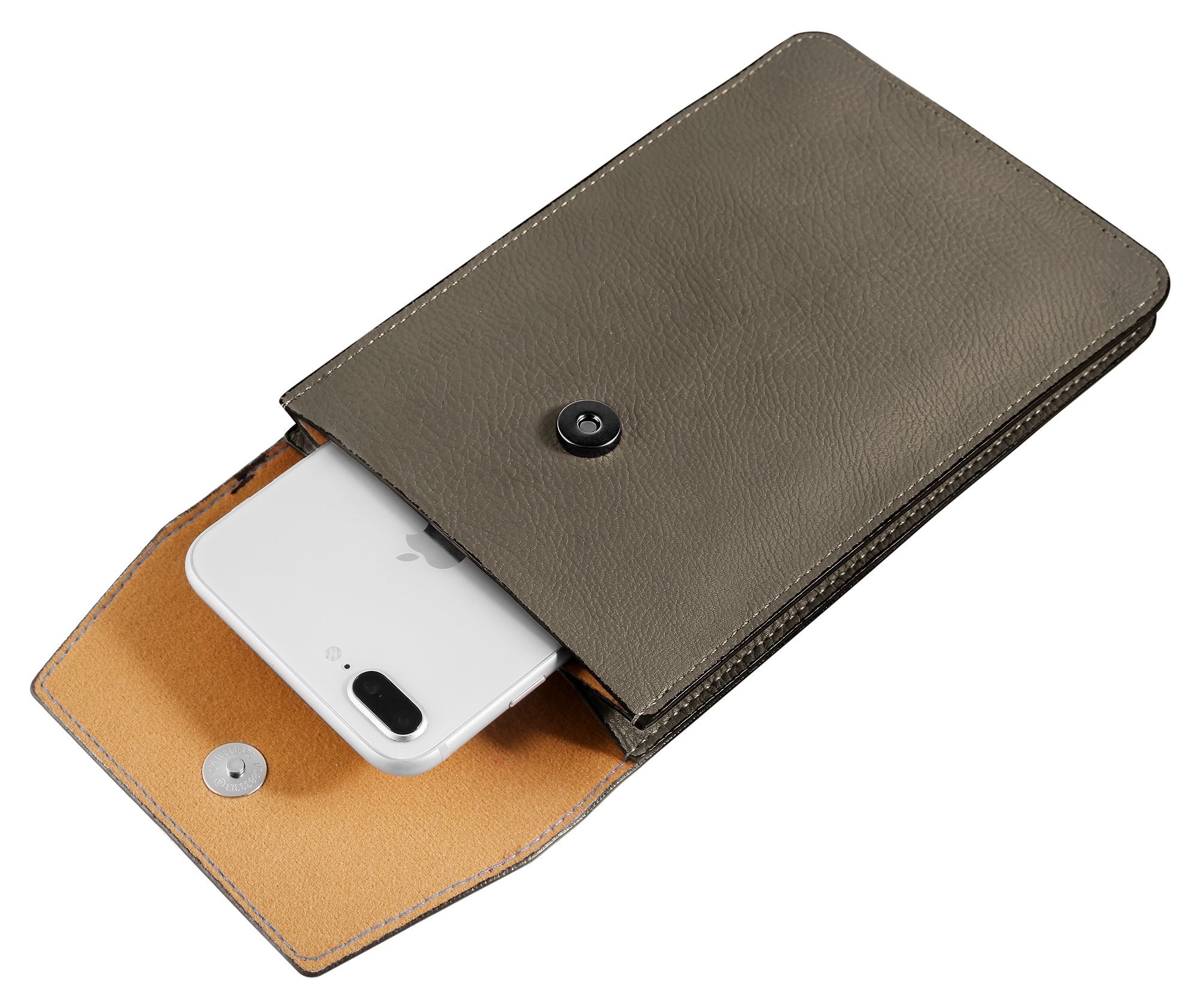 Handyumhängetasche Lederimitation, geeignet für iPhone 12, grau