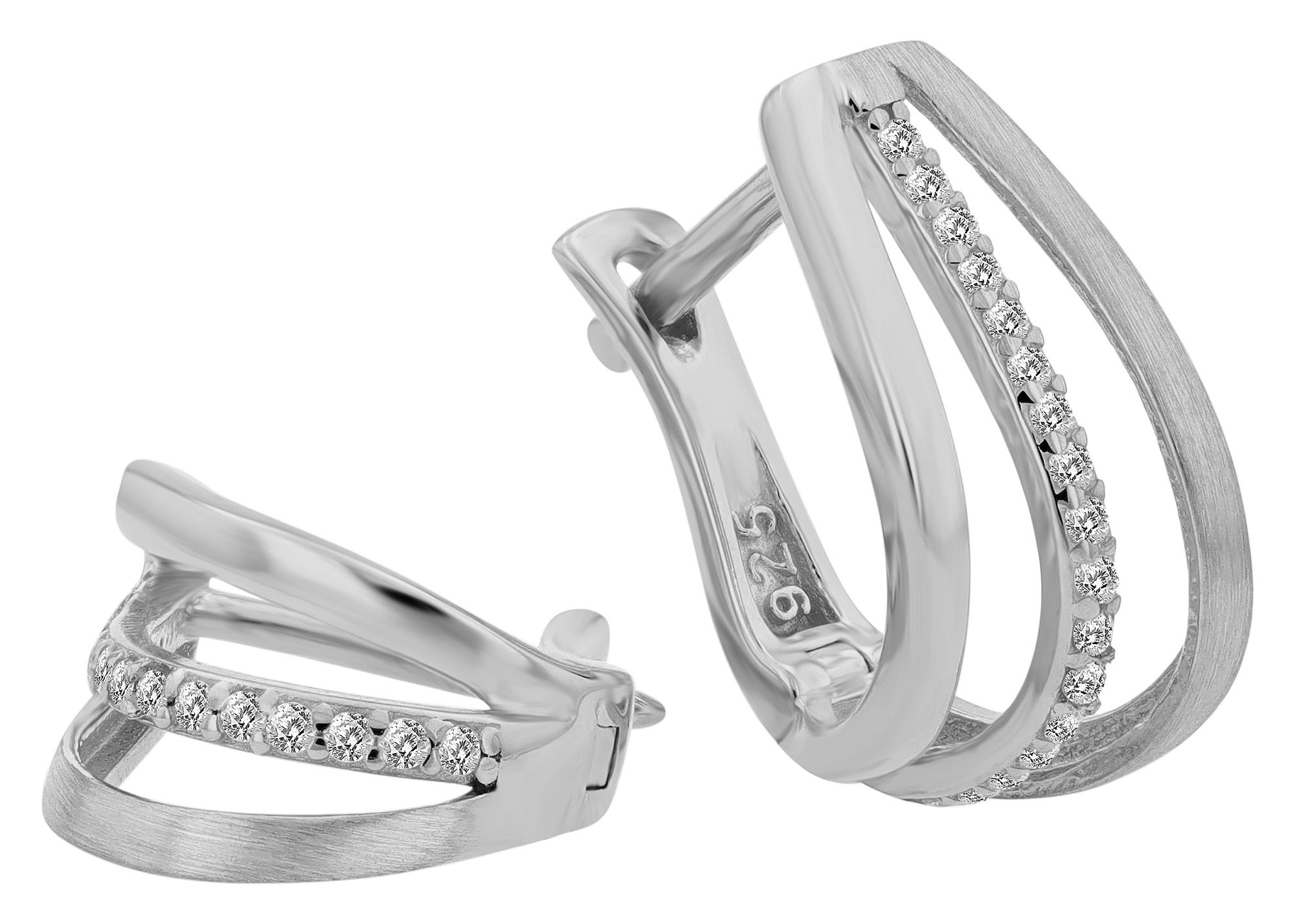 925/- Echt Silber Creolen "Arnika", matt/poliert, rhodiniert