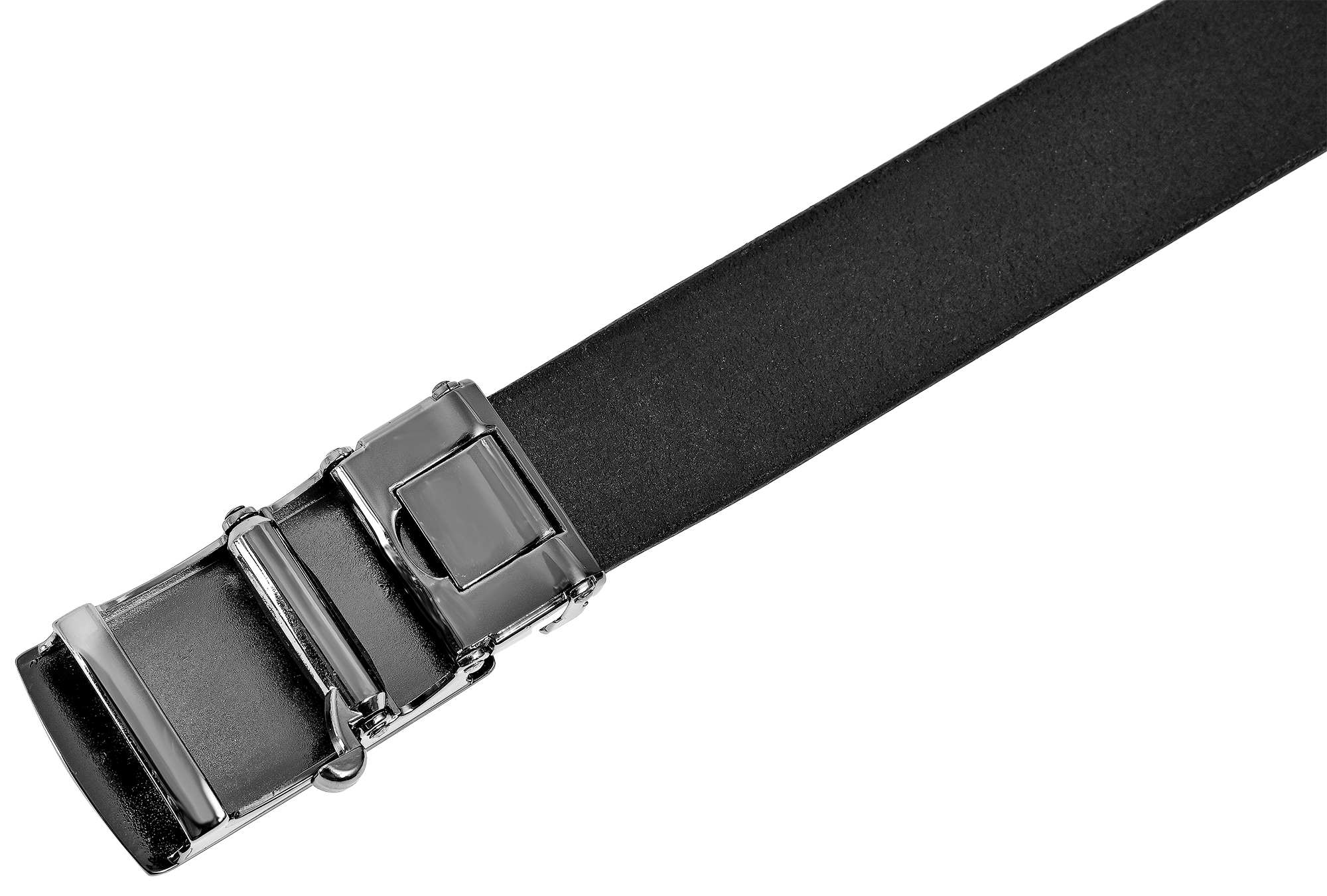Leonardo Verrelli Echtleder Automatik-Gürtel, max. 110 cm/ 35 mm, schwarz - kürzbar