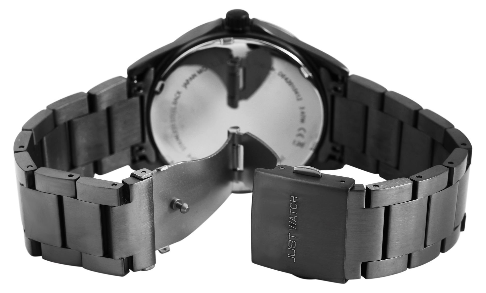Just Watch Herrenuhr, Edelstahlband, grau/petrol