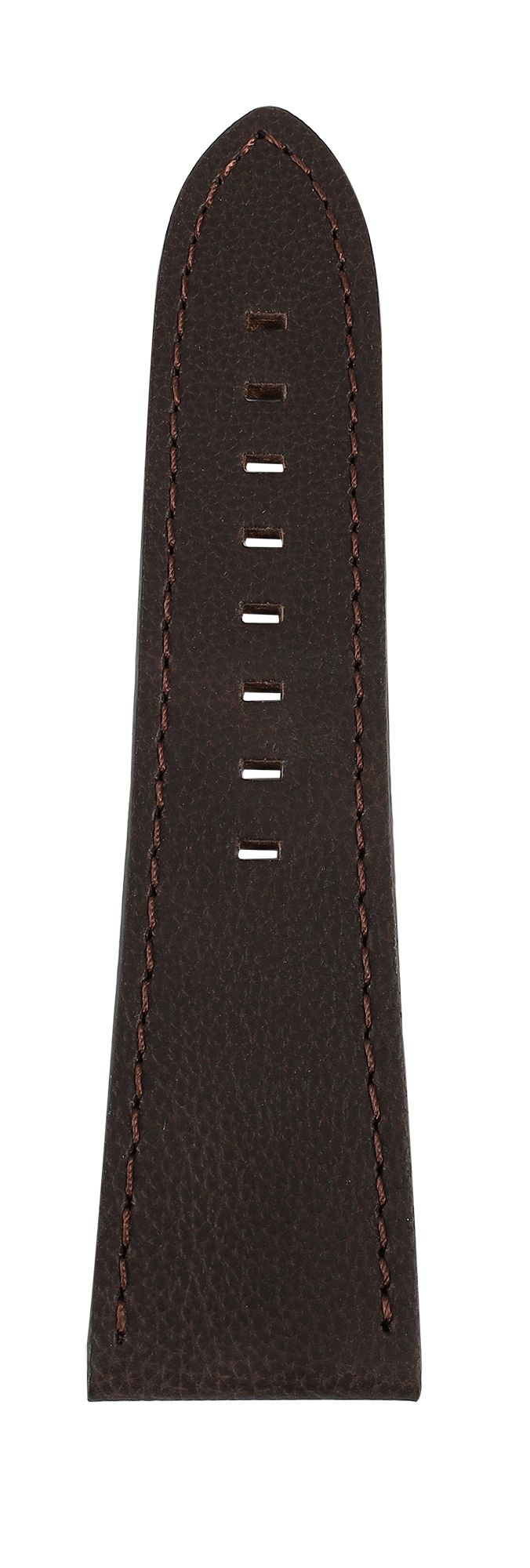 Echtleder-Uhrenarmband "super-soft", dunkelbraun, Naht, 22 mm