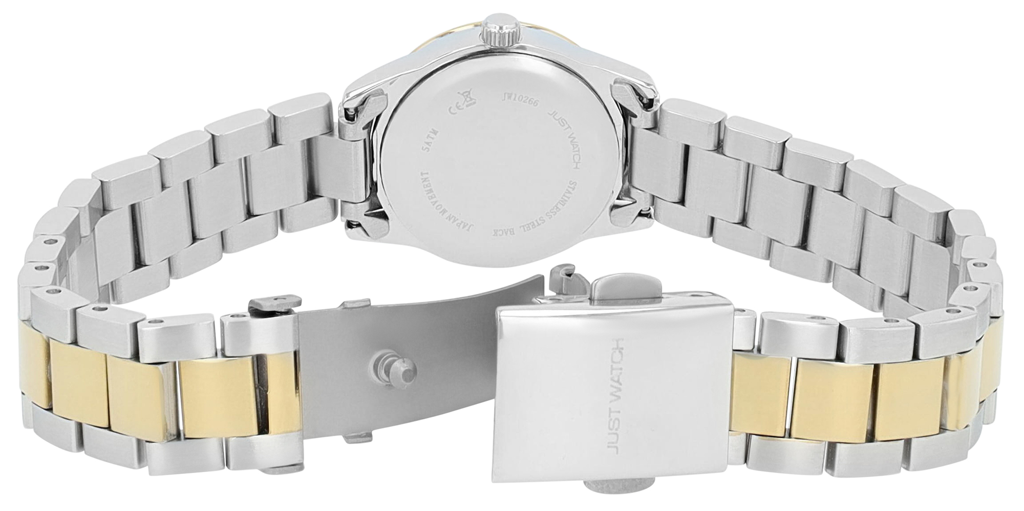 JUST WATCH Damenuhr "Jette" mit Edelstahlarmband, bicolor (silberfarben/ goldfarben)/ Perlmutt