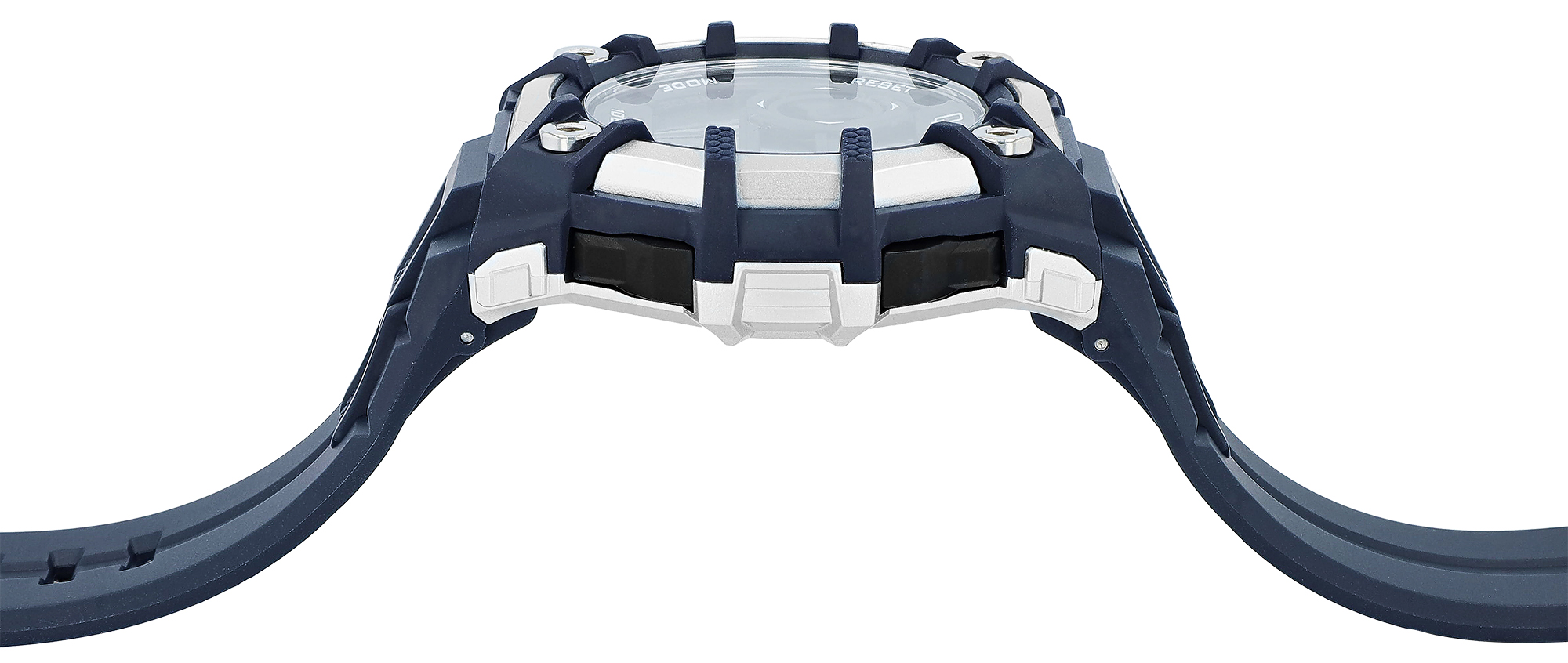 Q&Q Herren Digitaluhr, Silikonarmband, multifunktion, blau/silberfarben