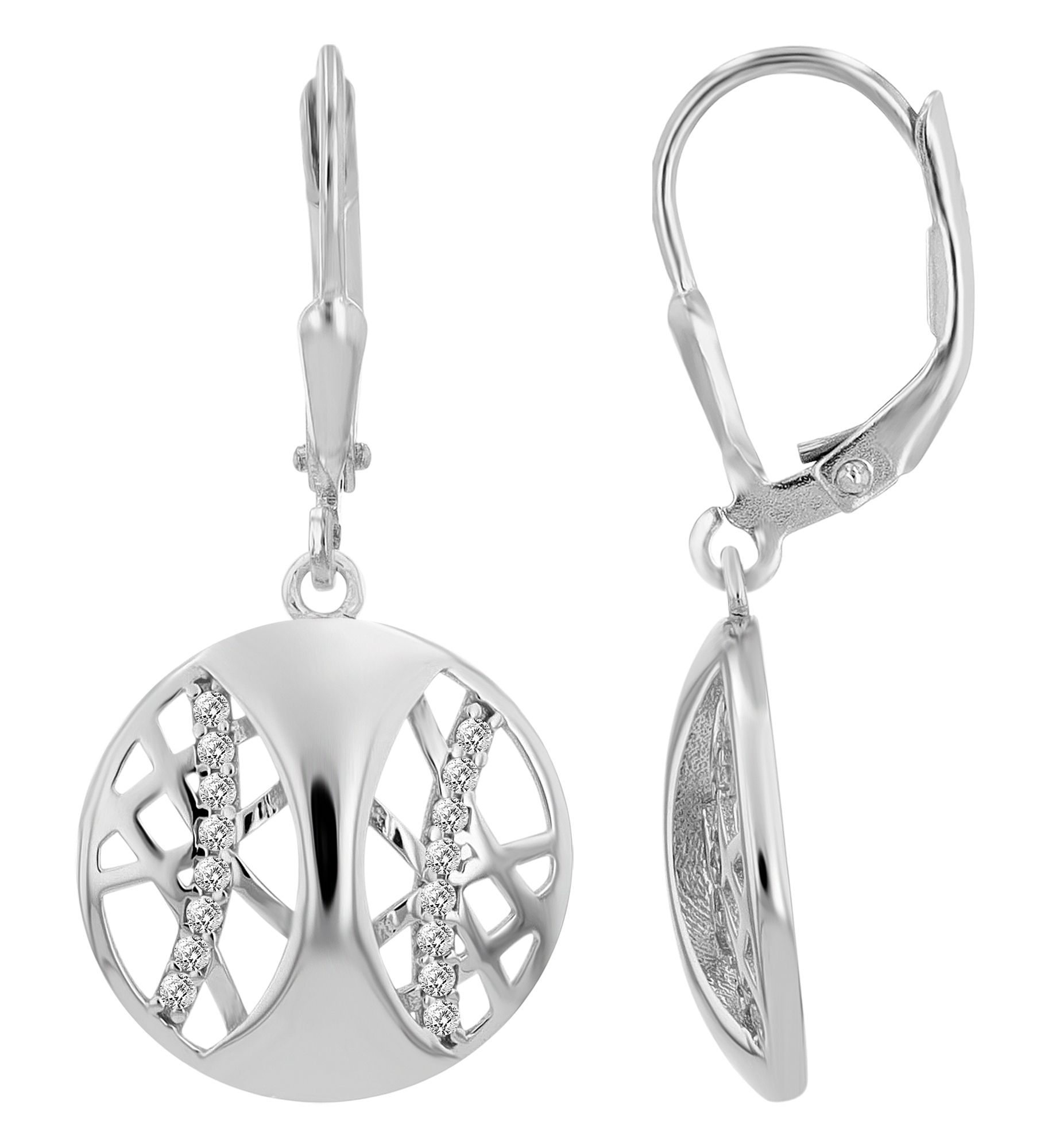 925/- Echt Silber Ohrhänger "Peonia", rhodiniert
