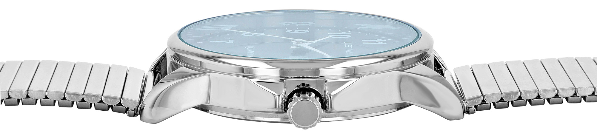 Just Watch "Bruno" Herrenuhr Ø 39 mm, Edelstahl Zugband, silberfarben/ schwarz