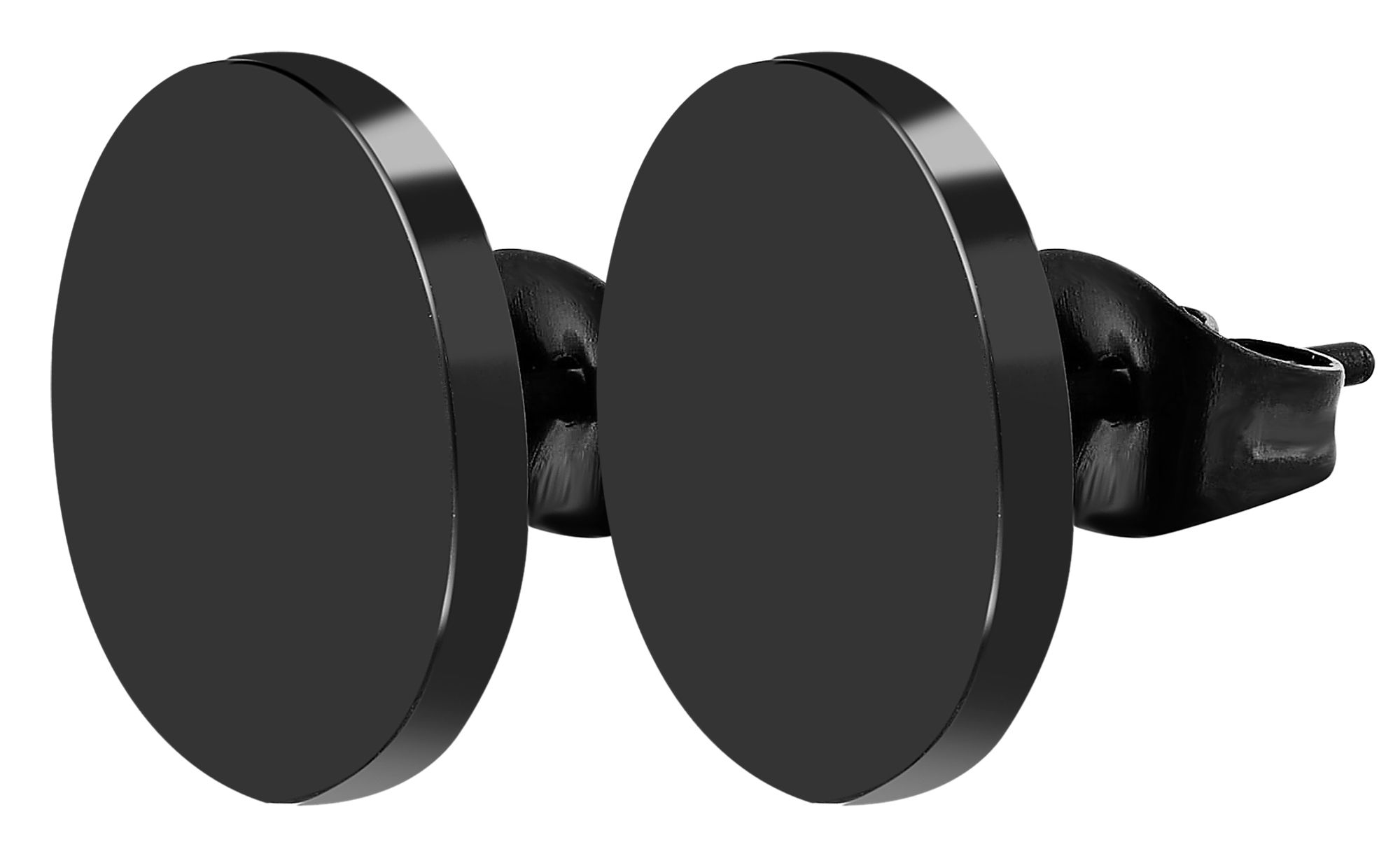 Akzent Ohrstecker "Neo" aus Edelstahl, Ø 12 mm, schwarz