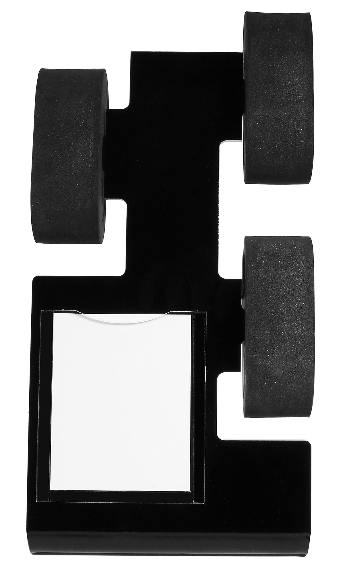 Uhrendisplay für 3 Uhren (Dekoserie Shiny) mit Werbefläche, Kunststoff, 22 cm, schwarz