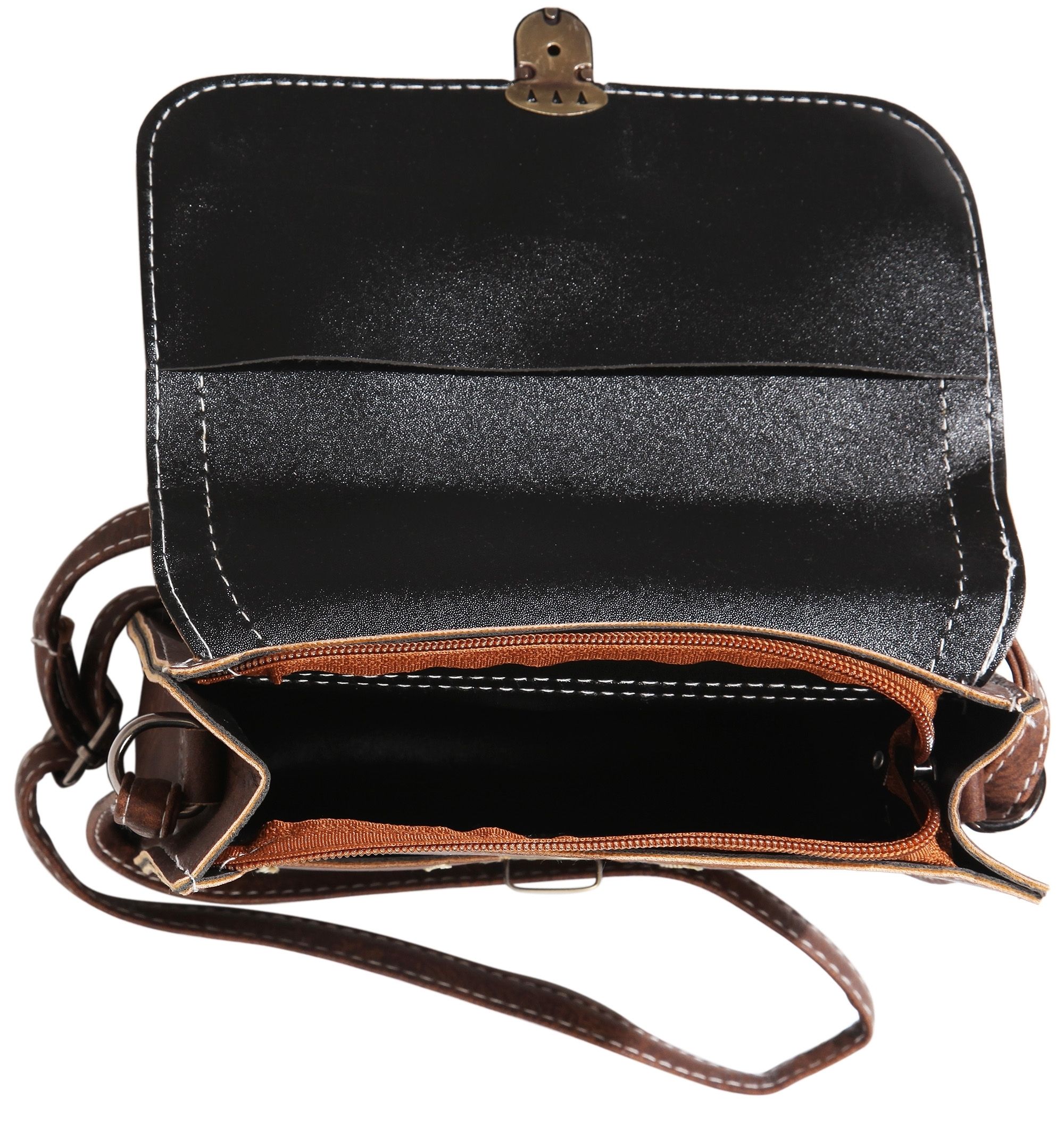 Damen Handtasche aus Lederimitation, braun