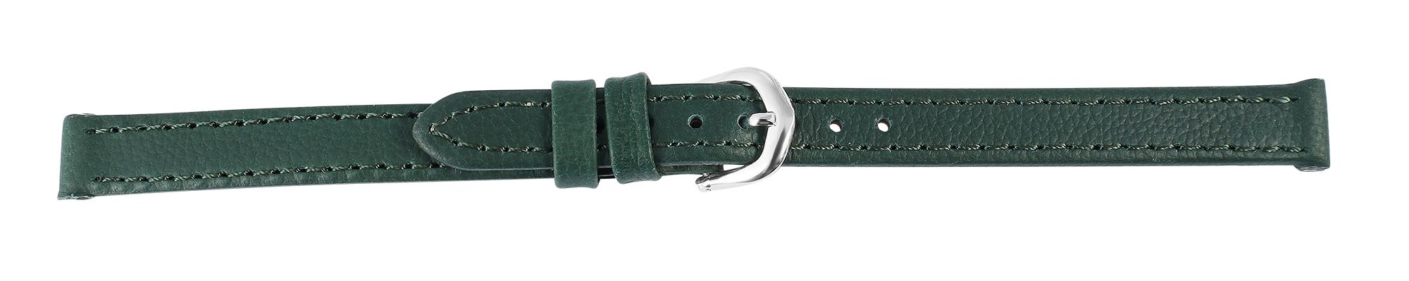 Echtleder-Uhrenarmband "super-soft", grün, Naht,10 mm