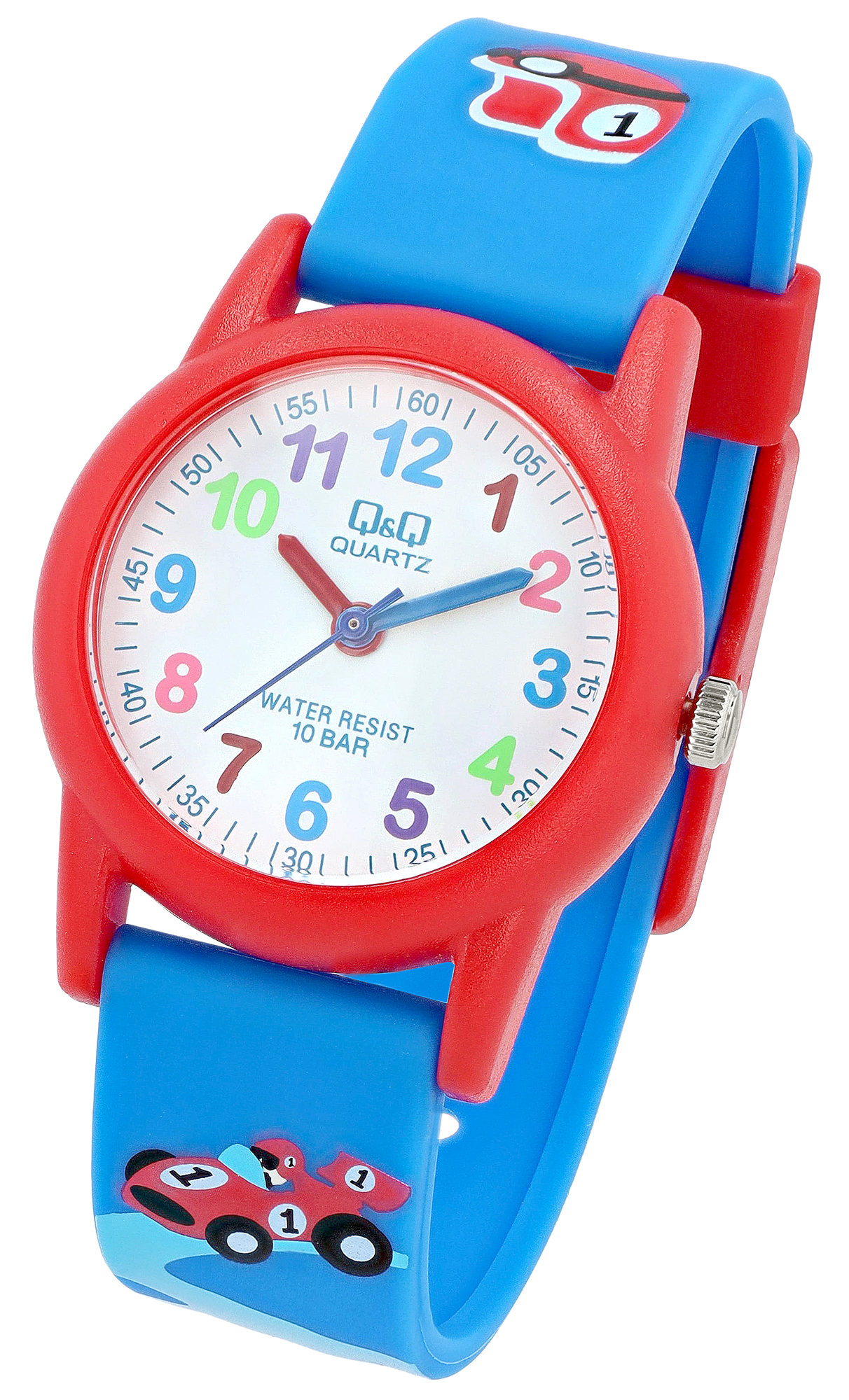 Q&Q Kinderuhr "Rakete", Band aus Resin, 10 ATM
