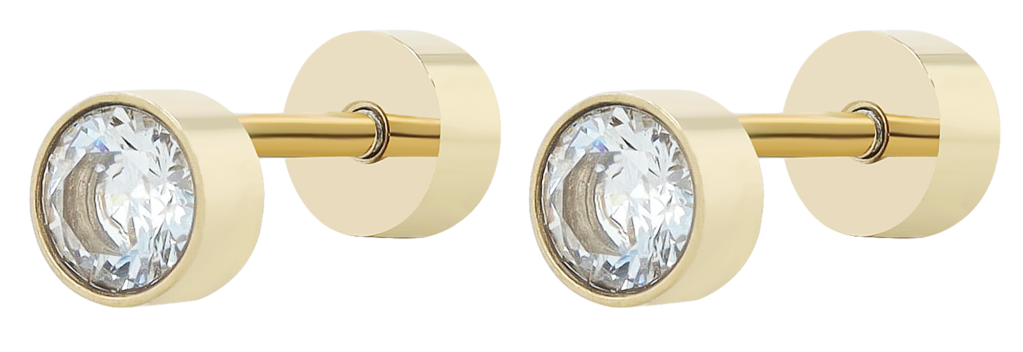 "Kali", Edelstahl Ohrstecker/-piercing, Zirkonia