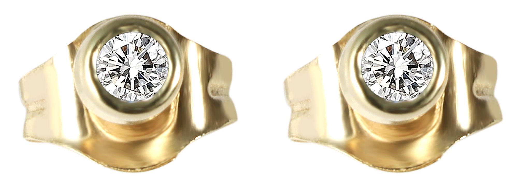 333/- Gold "Dina" Ohrstecker mit Zirkoniabesatz, Ø 2 mm, Gelbgold, 8 Karat, Kinder