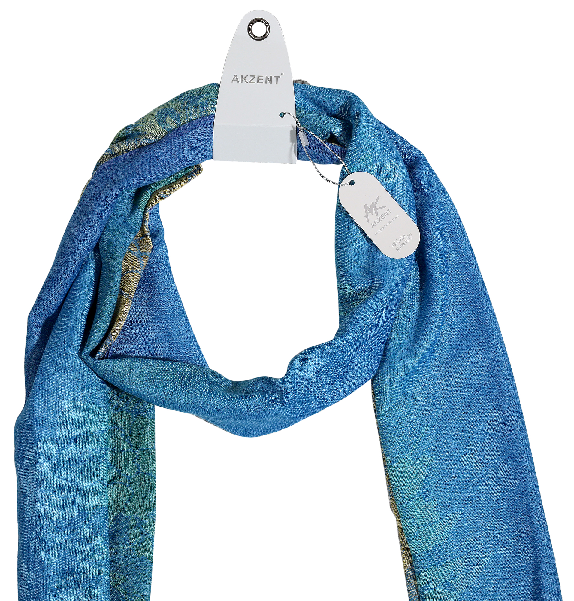 Schalpaket, 100% Polyester, VE 4, Ombré-Effekt + Pfau, blau