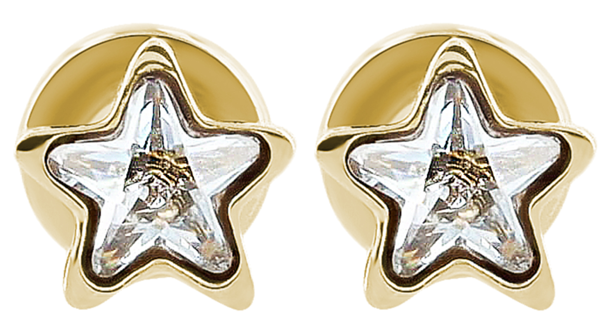 "Lucinda", Edelstahl Ohrstecker/-piercing, Stern, Similibesatz