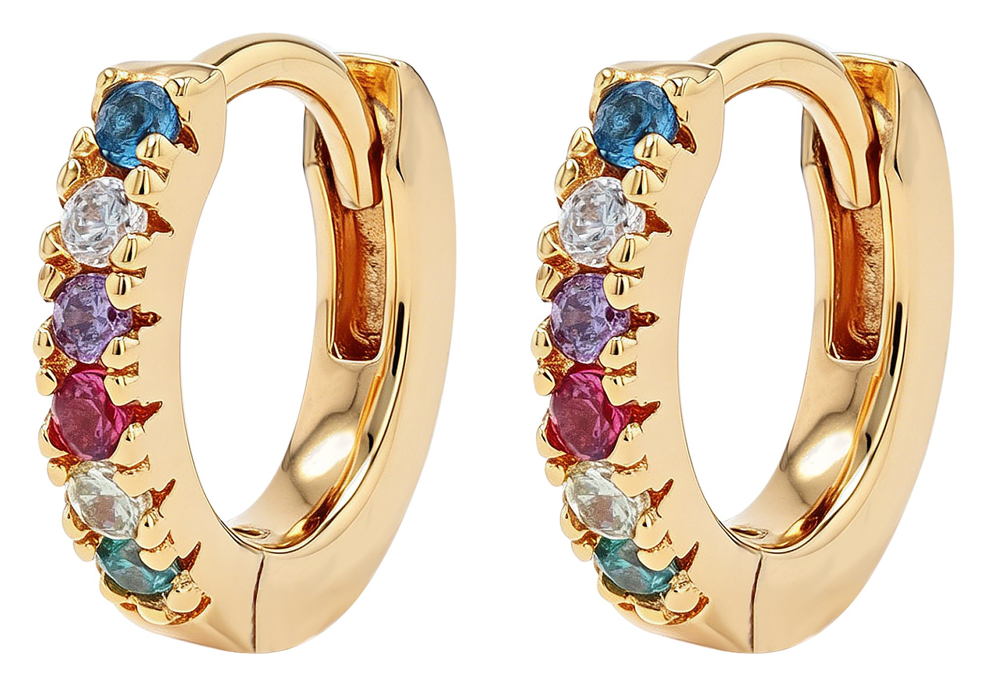 Sif Jakobs Jewellery 925/- Echt Silber Creolen "Ellera Piccolo" Ø 7 mm, Zirkonia (bunt), vgold.