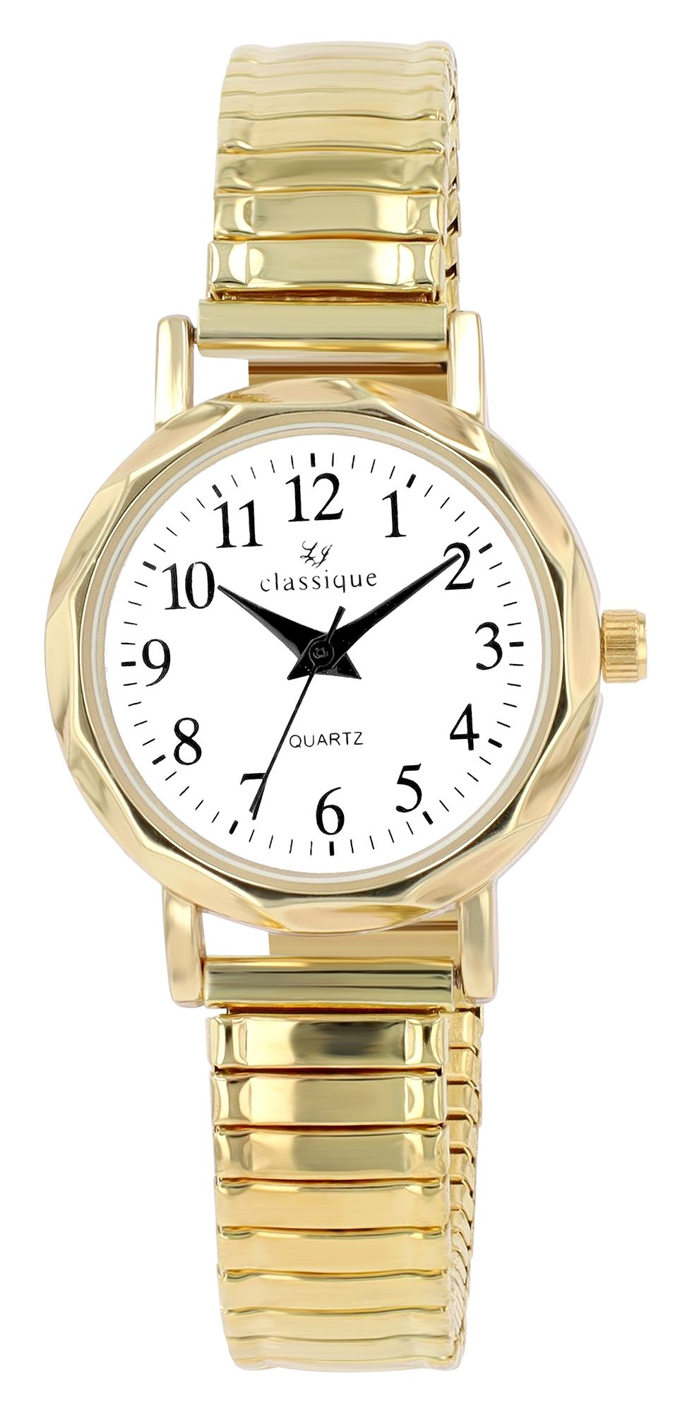 Classique Damenuhr mit Edelstahlzugarmband, goldfarben