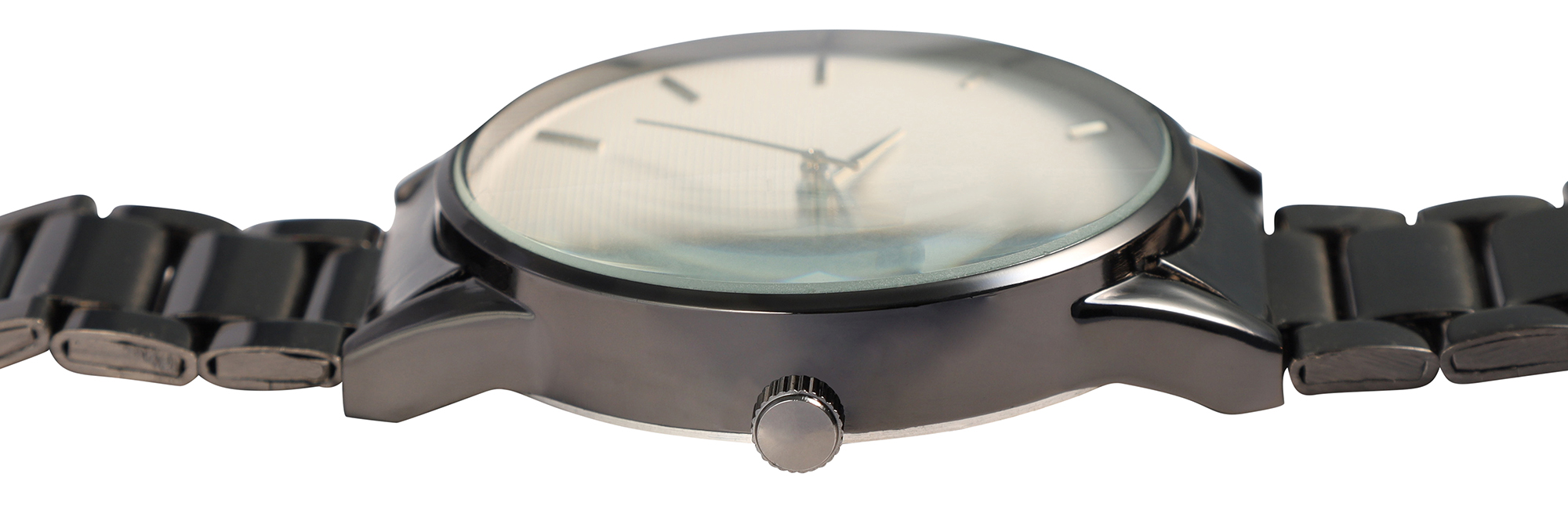Alain Miller Herrenuhr mit Metallband, schwarz, Ø 4,5 cm