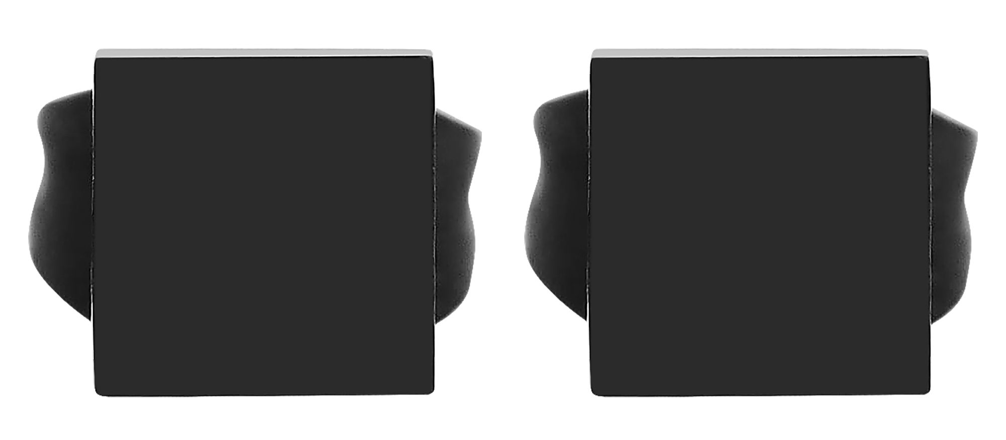 Akzent Ohrstecker "Dex" aus Edelstahl, quadratisch, ionenplattiert, 5 x 5 mm, schwarz