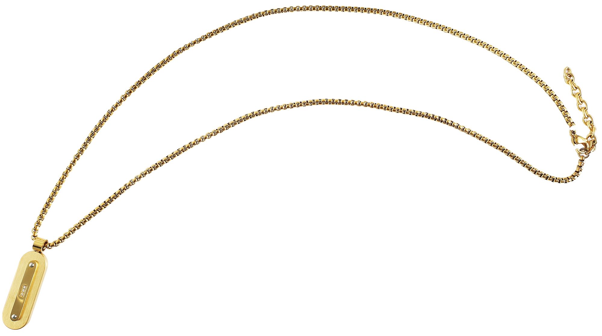 "Joshua" Edelstahlkette 60 + 5 cm mit Anhänger, goldfarben