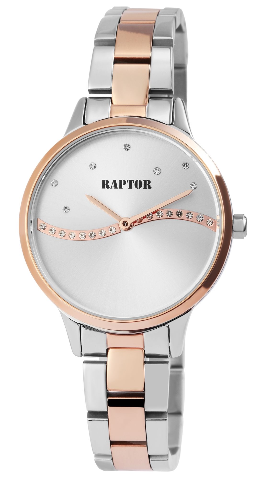 Raptor Damenuhr "Flake" mit Edelstahlband, silber-/roségoldfarben