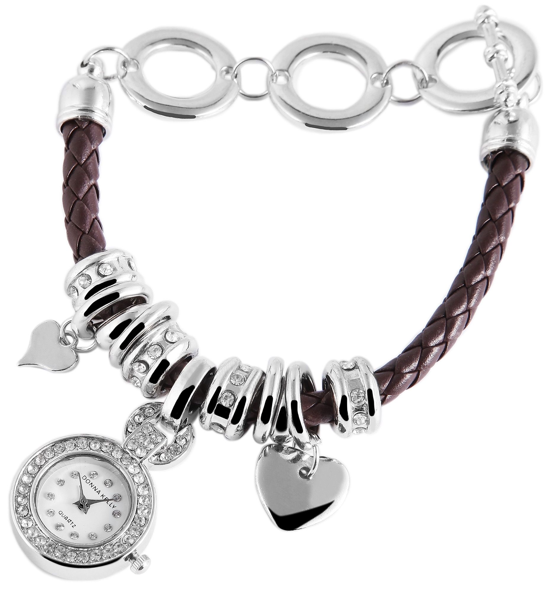 Donna Kelly Damenuhr mit Lederimitationsarmband