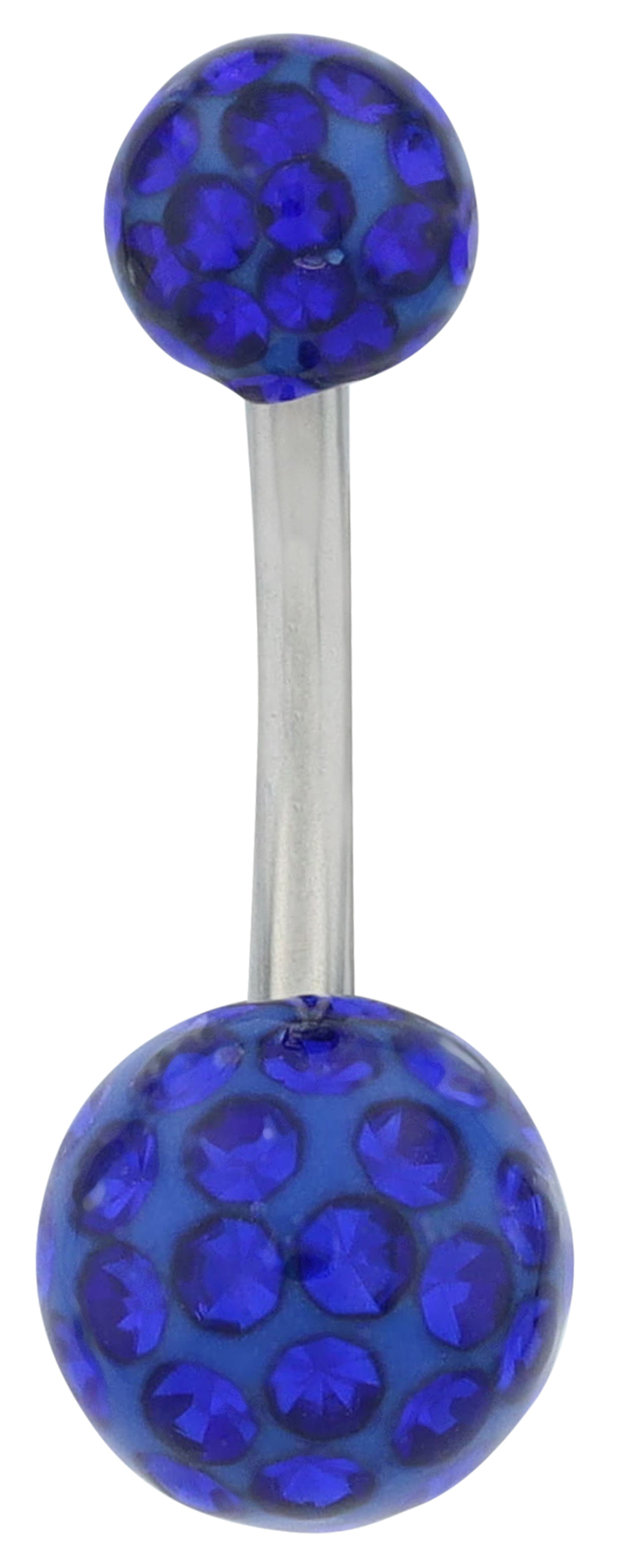 "Alexi" Edelstahl-Bronze Bauchnabelpiercing, Länge 10 mm/Stärke 1,8 mm, Blau