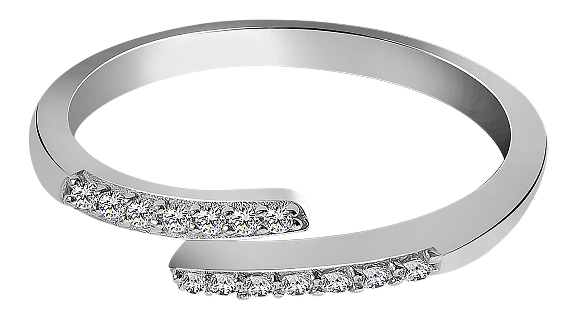 925/- Echt Silber Ring "Aril" mit Zirkoniabesatz, 925/rhodiniert, Gr. 54
