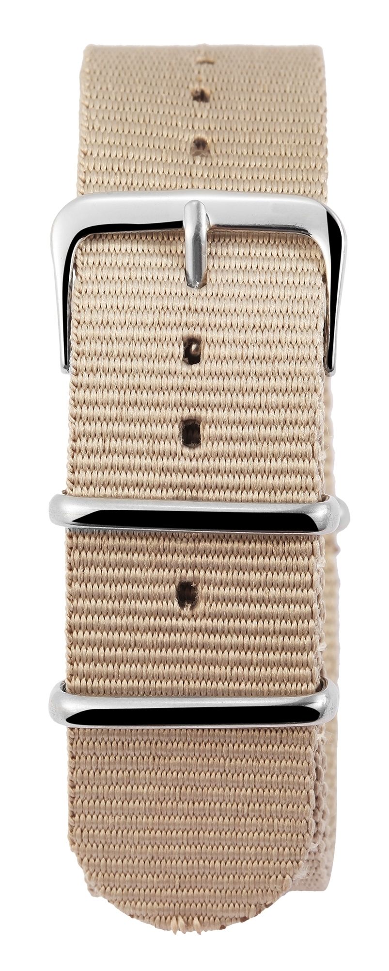 Nylon-Uhrenarmband, beige, Dornschließe, 22 mm