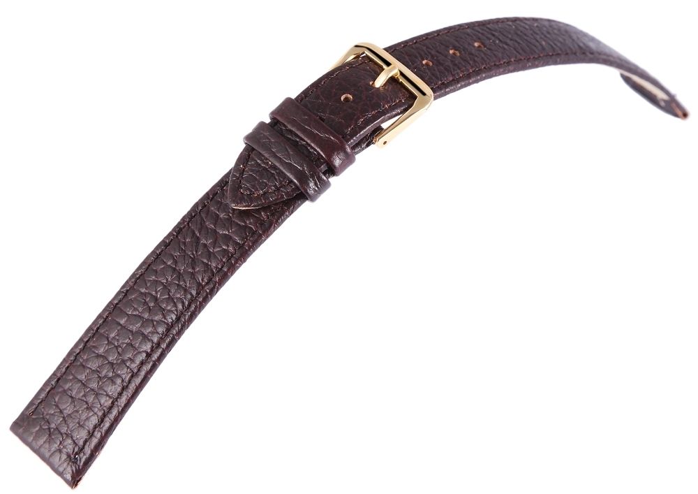 Echtleder-Uhrenarmband, dunkelbraun, Krokooptik, 18 mm, VE 6