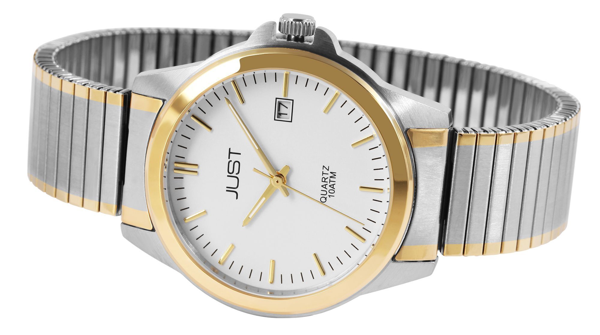 JUST Herrenuhr "Roswin"  Edelstahlzugband, Ø 38 mm, bicolor/ silberfarben