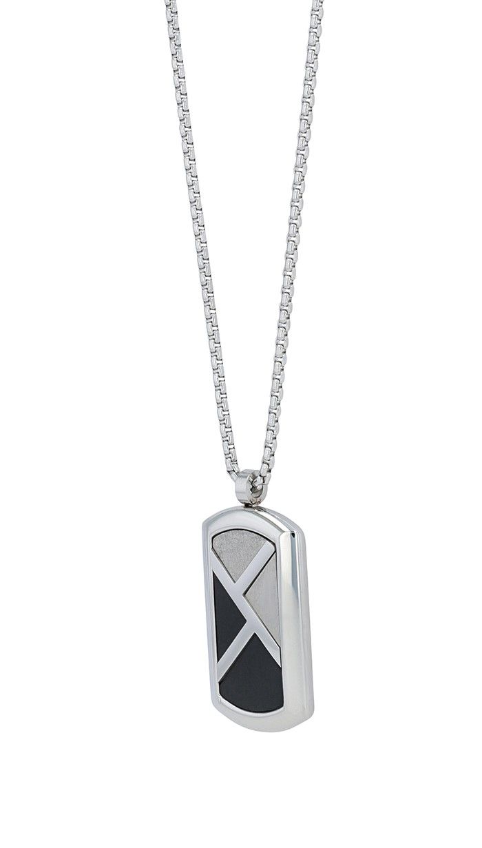 Akzent Erbskette "Stellan"mit Dogtag-Anhänger, Edelstahl, 60 cm, bicolor