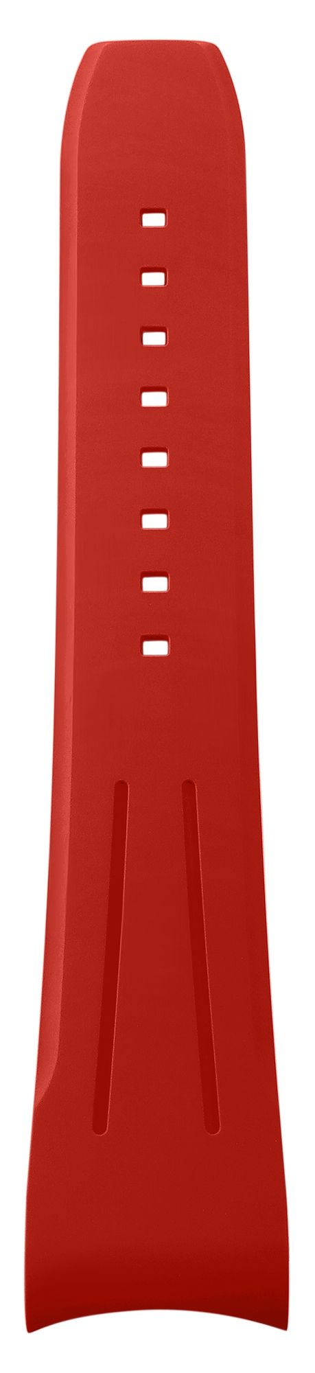 FKM Kautschuk-Uhrenarmband, Dornschließe, 20 mm, rot, (FKM= Fluorelastomer-Kautschuk)