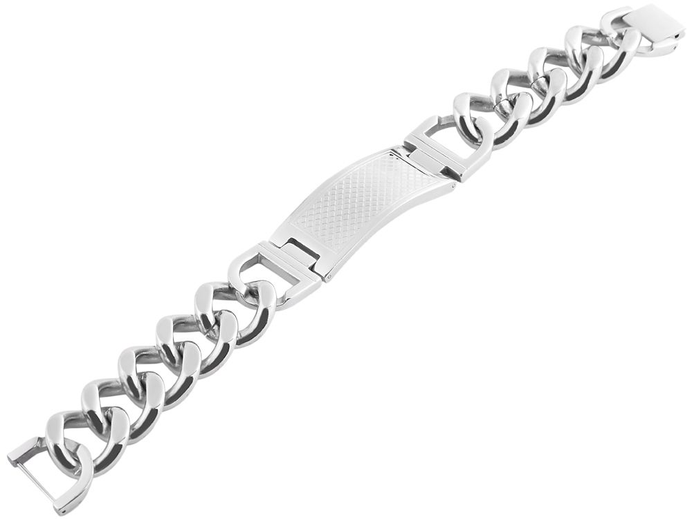 Akzent Panzerketten-Armband aus Edelstahl in silberfarbig