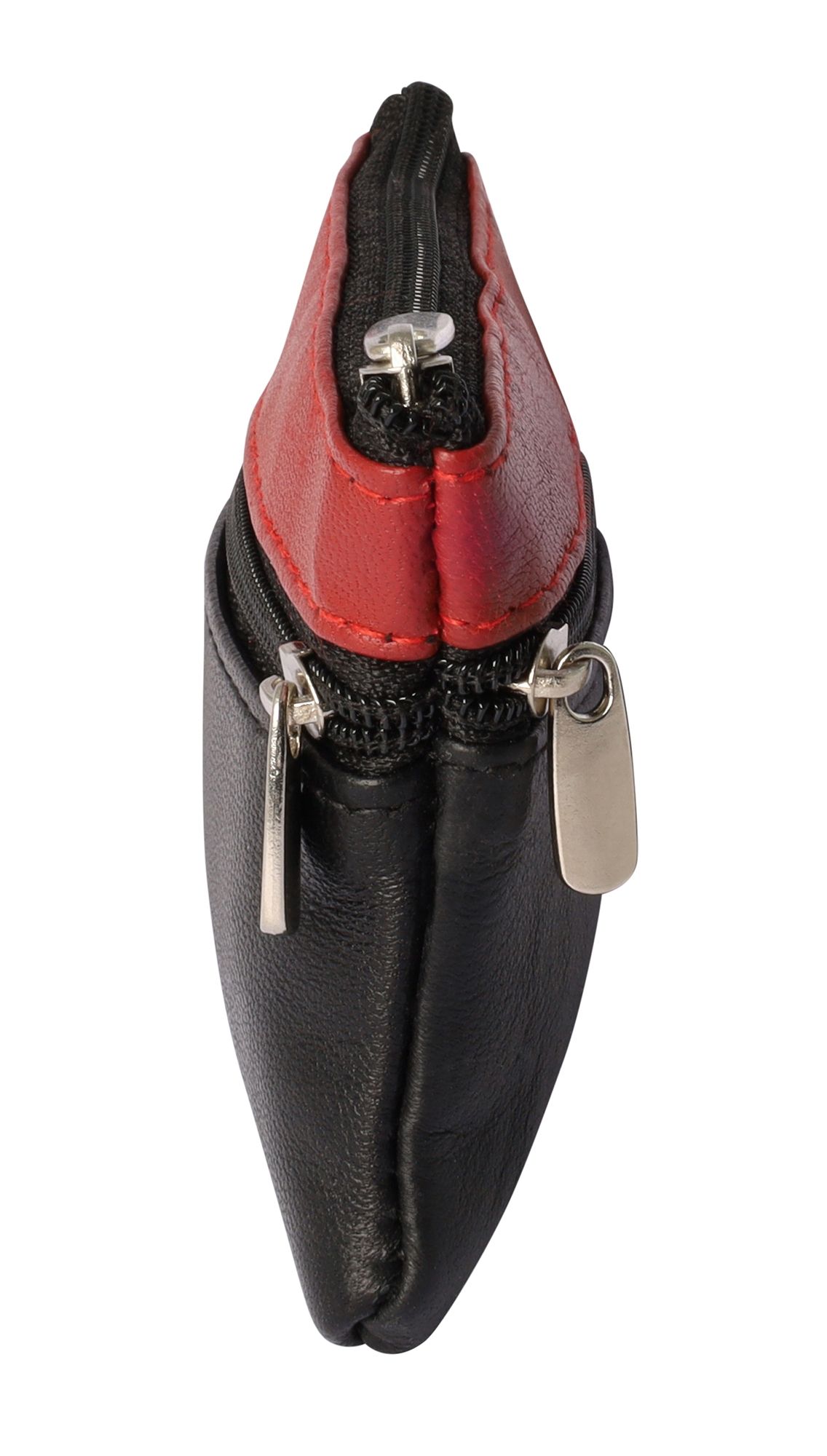 Excellanc Schlüsselbeutel aus Echtleder in schwarz/rot