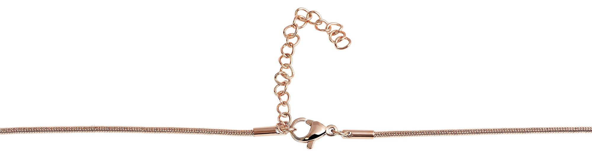 Akzent Schlangenkette, Edelstahl, Schmetterlinge, Similibesatz, roségoldfarbig