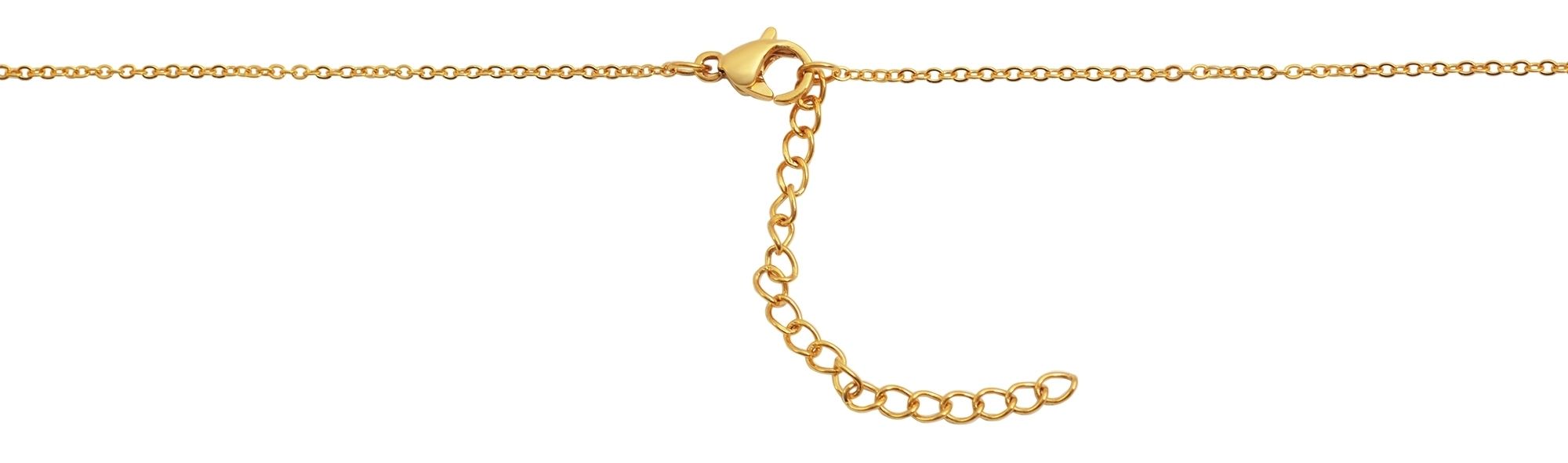 Akzent Halskette mit Herzanhänger "Ellwood", Edelstahl, goldfarben/türkis