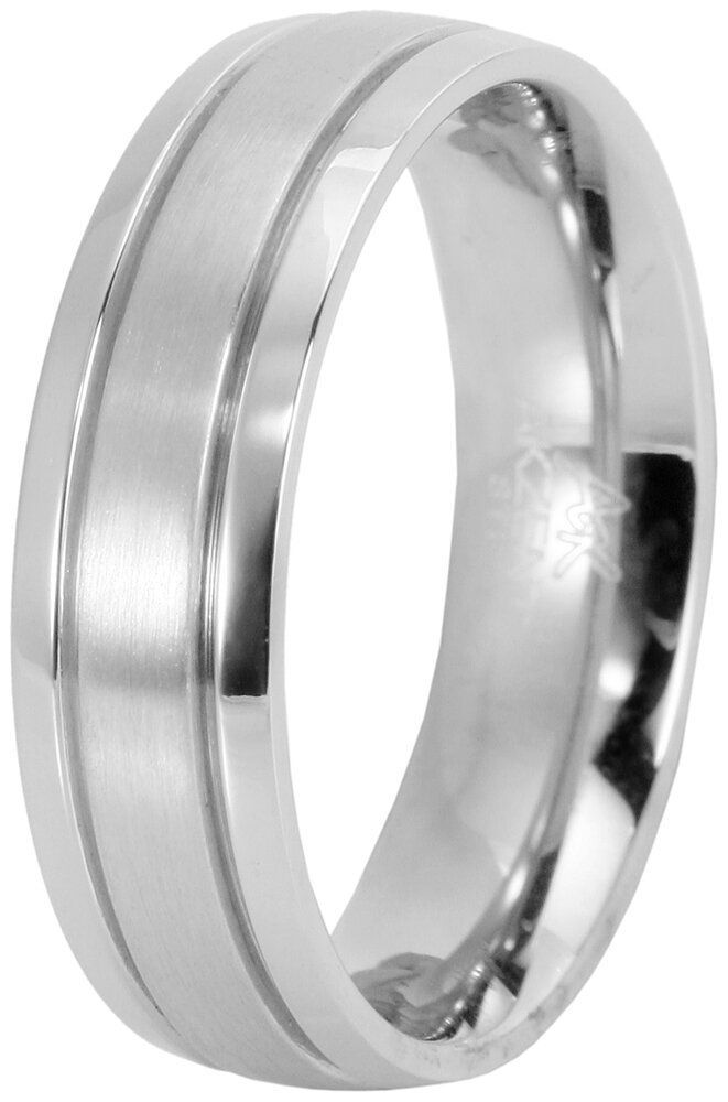 Akzent Herrenring aus Edelstahl, silberfarbig, Gr. 70