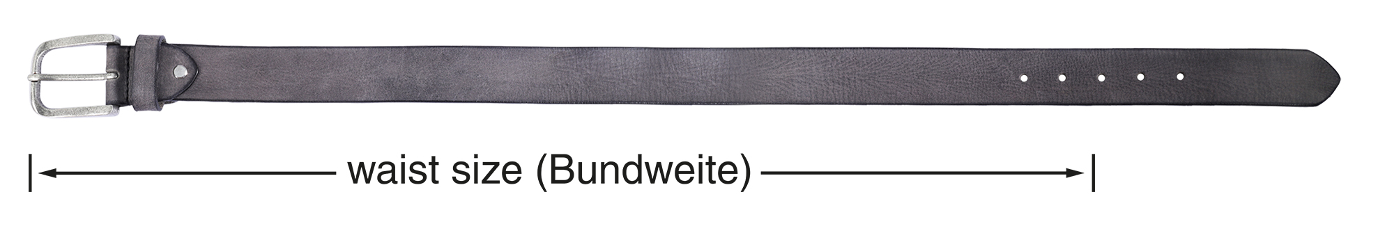 Leonardo Verrelli Echtleder Gürtel, grau, kürzbar, 110 cm