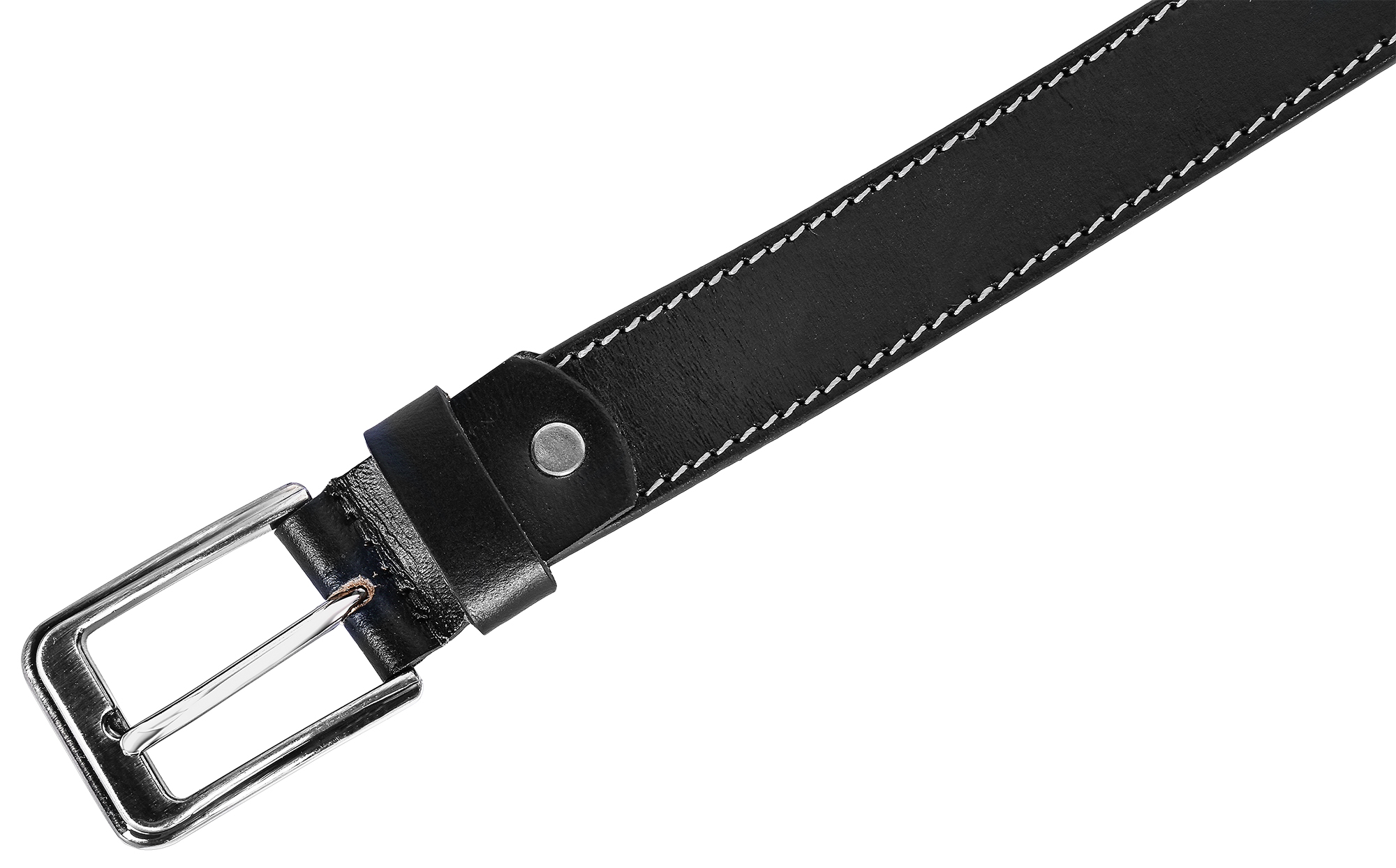 Leonardo Verrelli Echtleder Gürtel - Übergrößen 120 cm/ 30 mm, schwarz, kürzbar