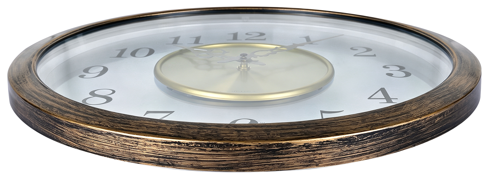 Wanduhr Ø 41,5 cm - Elegantes Schwebe-Design, goldfarben/ transparent