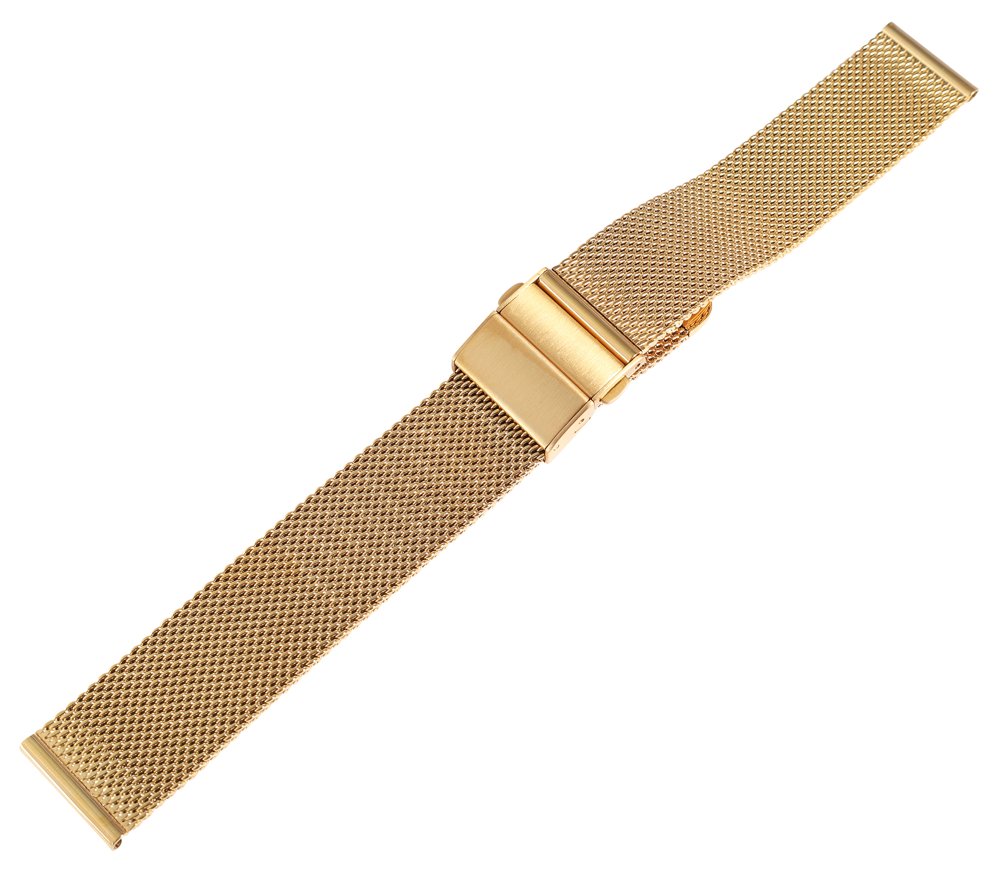 Edelstahl-Milanese (Quick-Release), Faltschließe, goldfarben, 20 mm