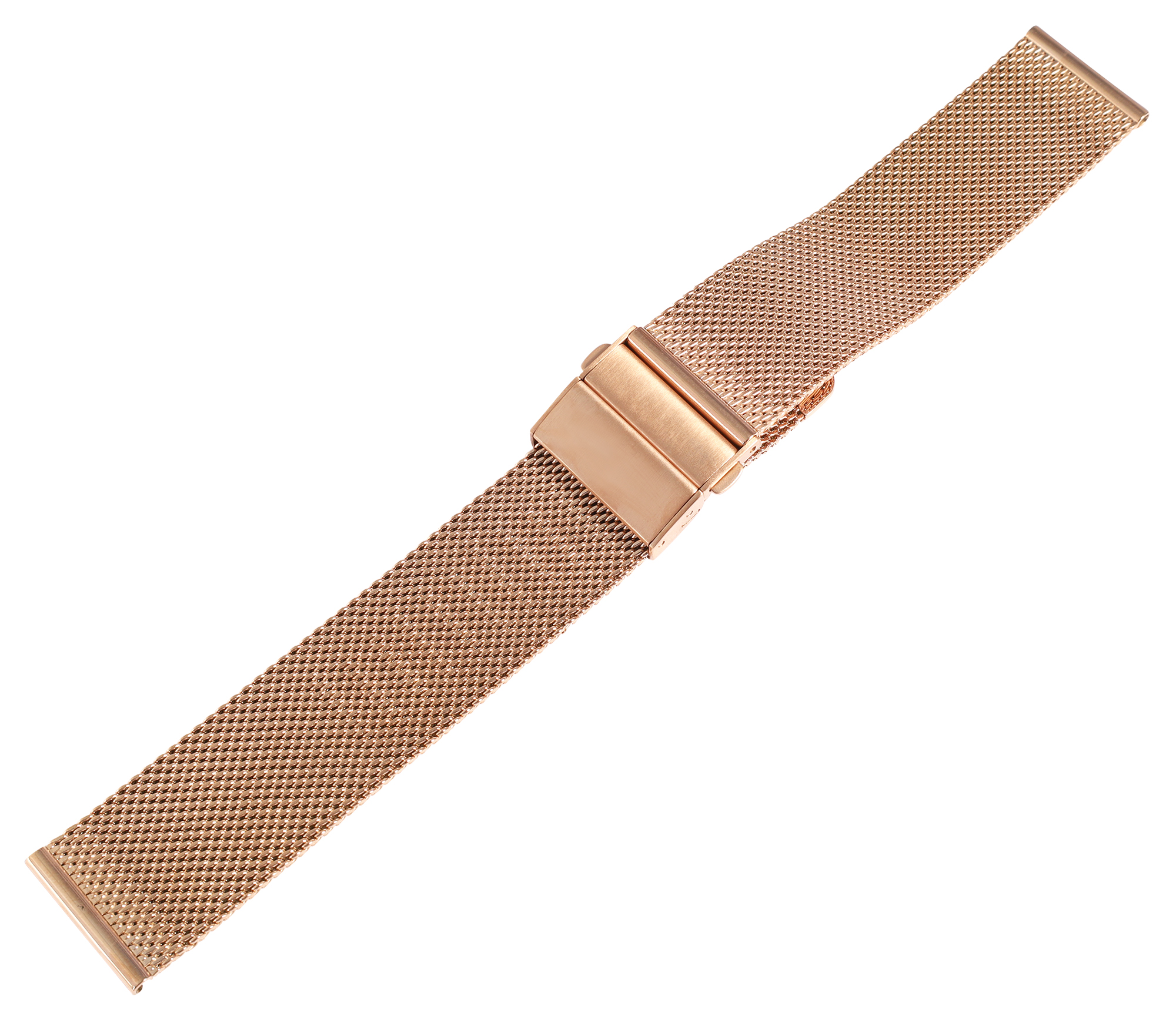 Edelstahl-Milanese (Quick-Release), Faltschließe, roségoldfarben, 22 mm