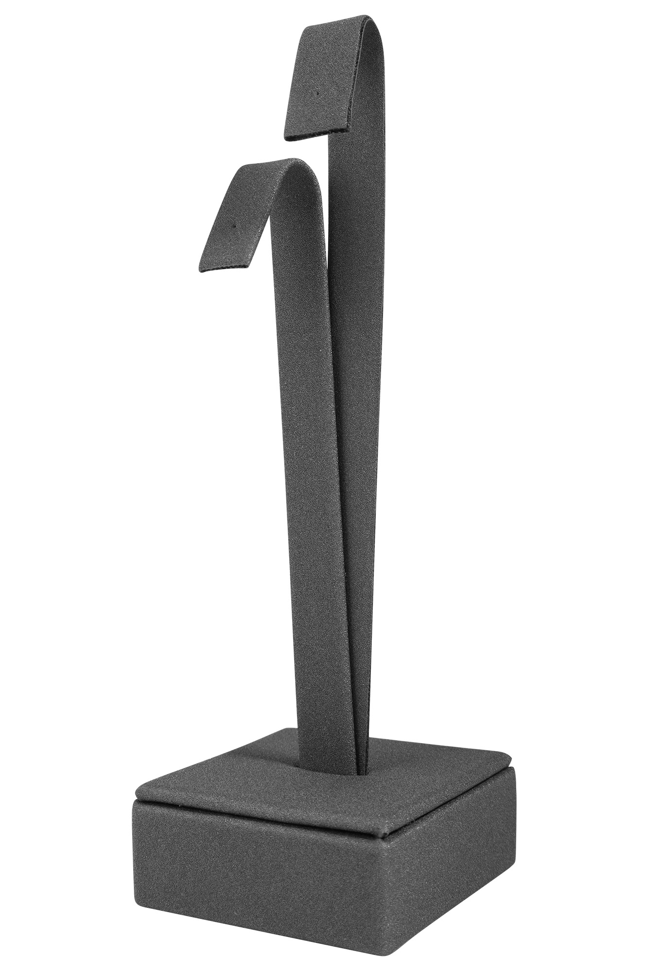 Aufsteller für Ohrringe (Dekoserie Soft), PU-bezogen, grau