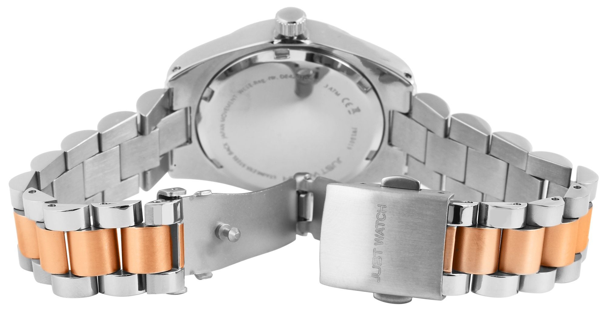 Just Watch Damenuhr "Emmi", Edelstahlband, Ø 33 mm, bicolor (silber- und roségoldfarben)/ silberfarben