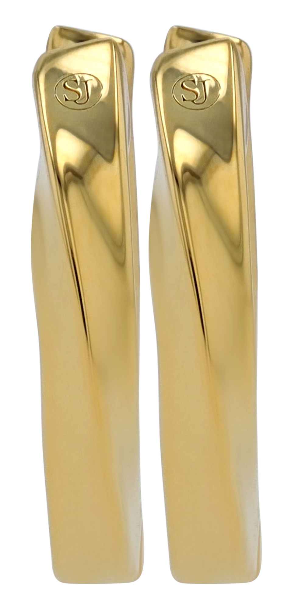 Sif Jakobs Jewellery 925/- Echt Silber Creolen "Ferrara Piccolo Pianura" Ø 10 mm, vgold.