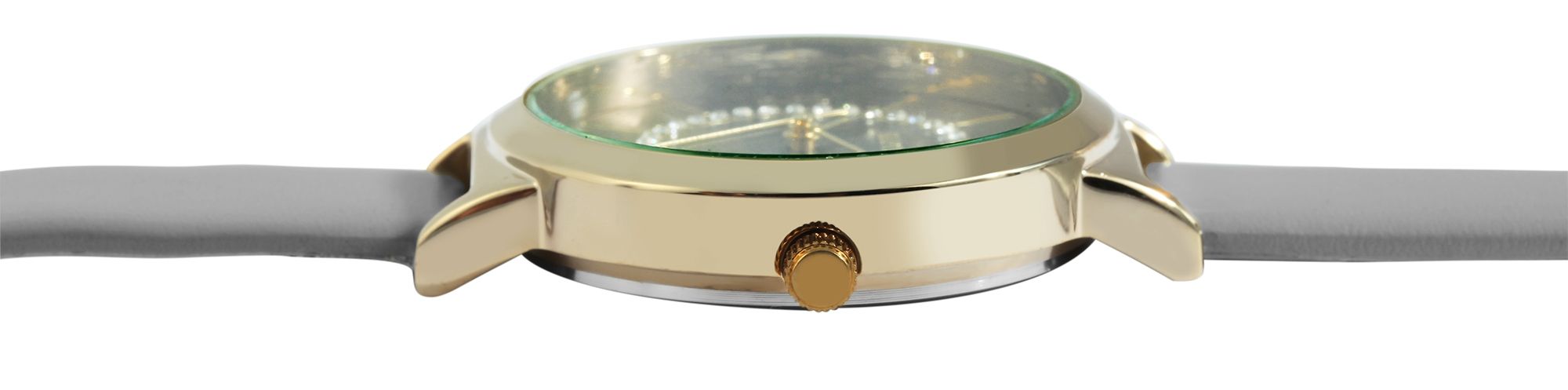 Raptor Damenuhr "Lieke" mit Echtlederarmband, grau/goldfarben