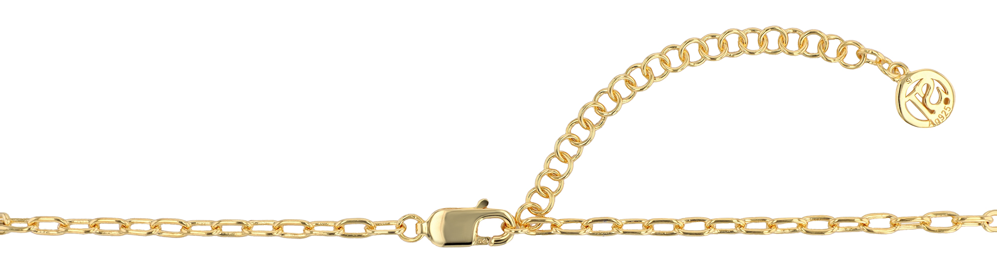 Sif Jakobs Jewellery 925/- Echt Silber Kette mit Zirkonia (grün) "Roccanova Grande", vergoldet, 40 + 4,5 cm