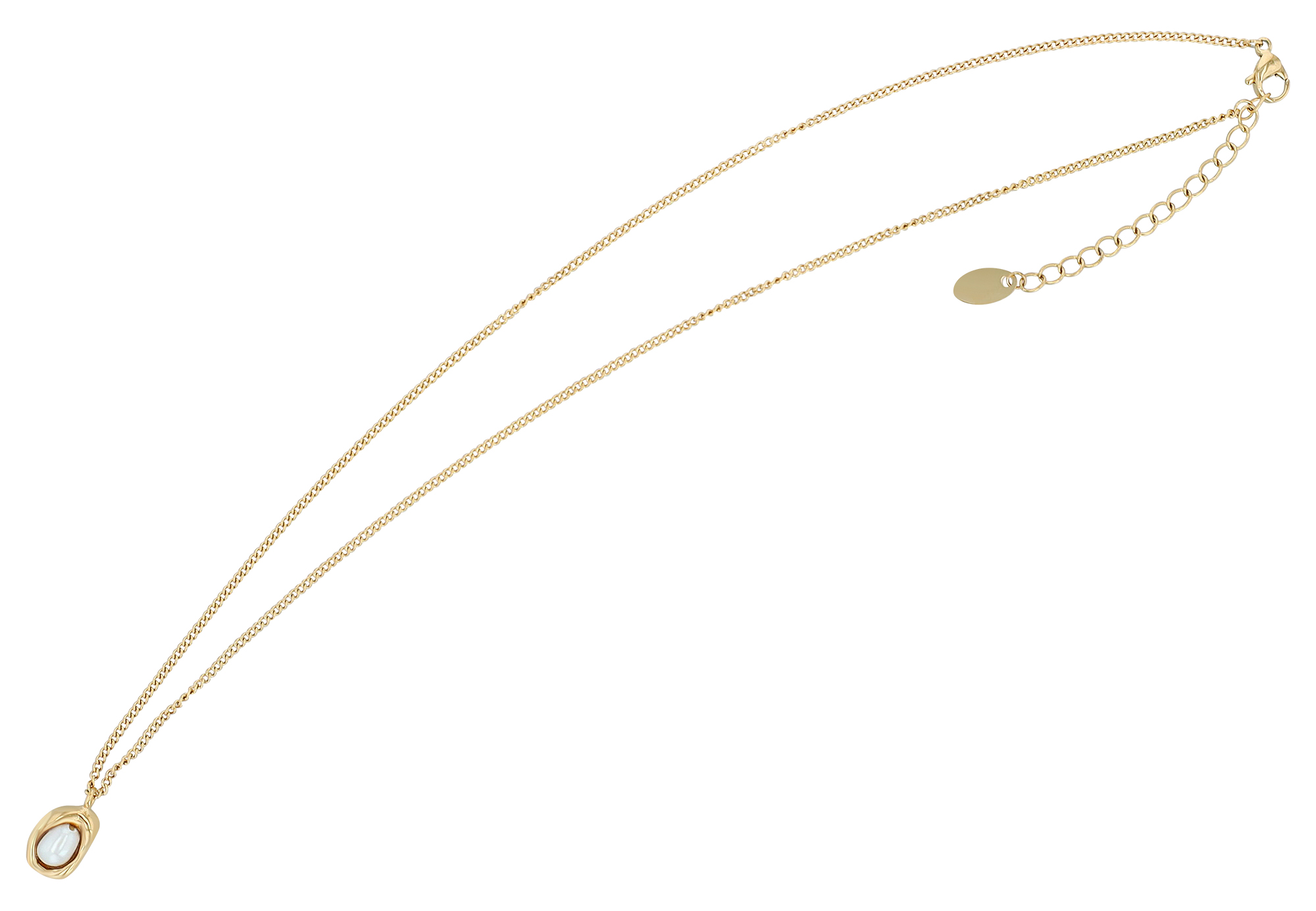 "Cinzia" 316L, Kette mit Anhänger 41 + 4,5 cm, Süsswasserperle, goldfarben