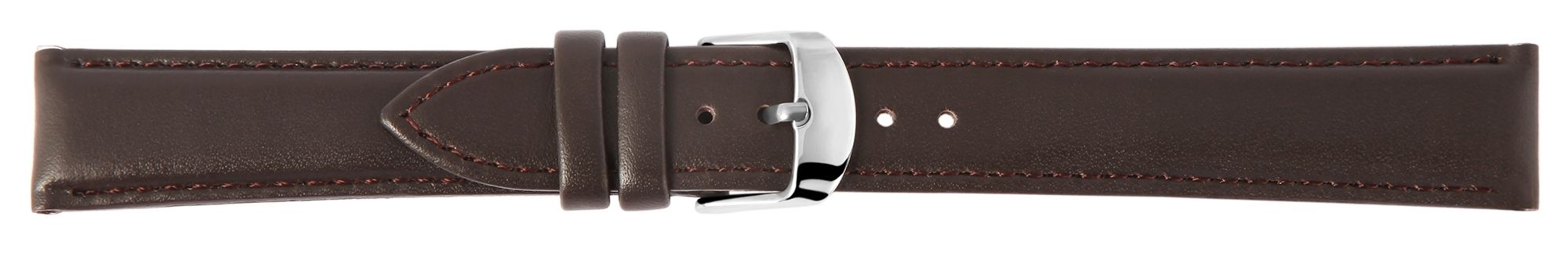 Echtleder-Uhrenarmband, dunkelbraun, 12 mm