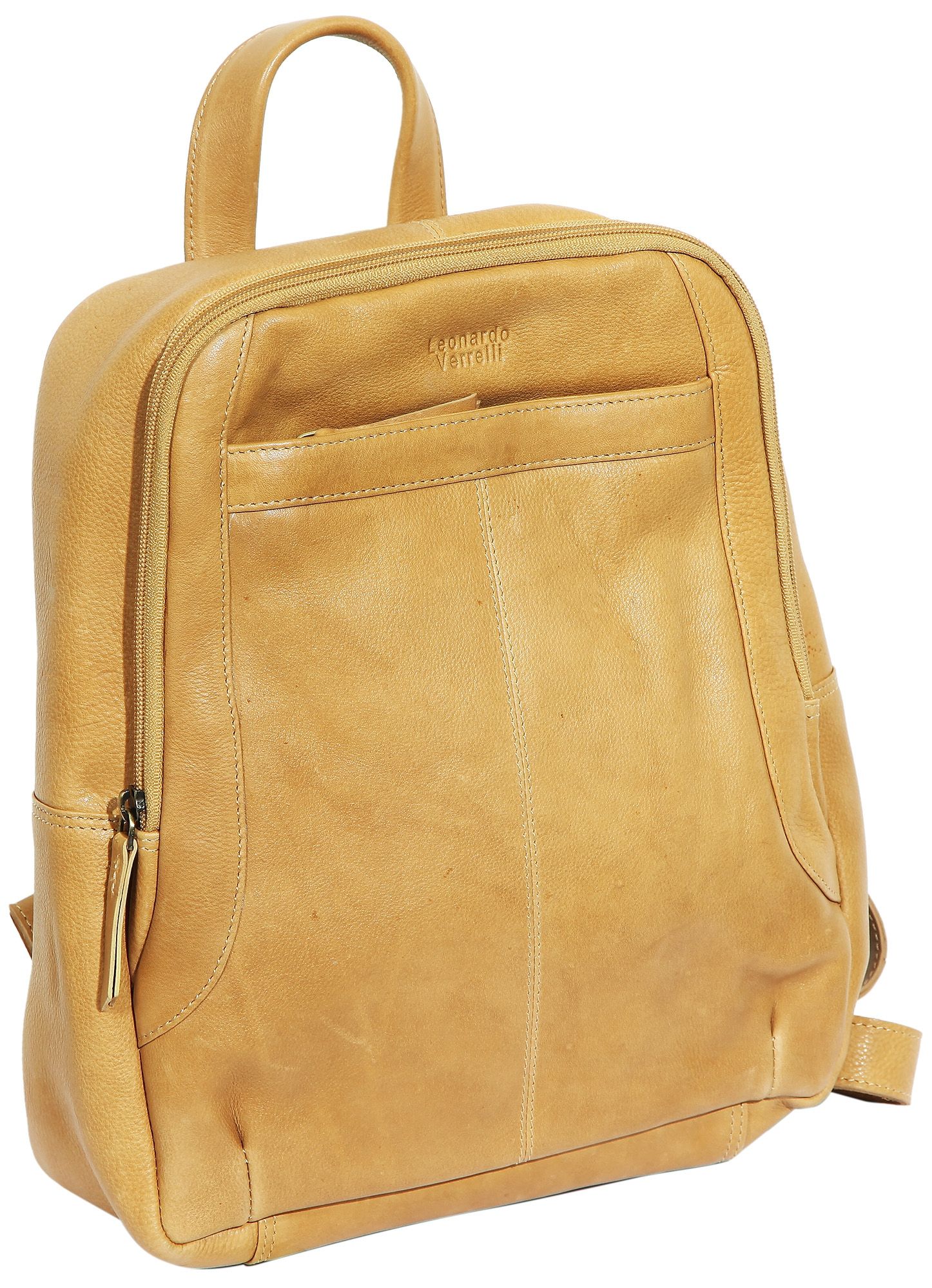 Leonardo Verrelli Echtleder Rucksack, hellbraun